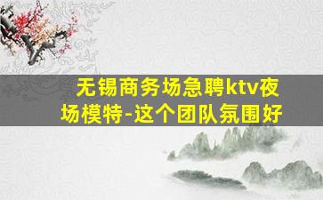 无锡商务场急聘ktv夜场模特-这个团队氛围好